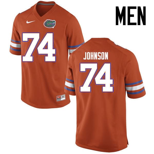 Men's NCAA Florida Gators Fred Johnson #74 Stitched Authentic Nike Orange College Football Jersey LBY8765FP